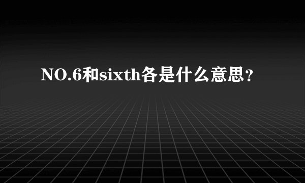 NO.6和sixth各是什么意思?
