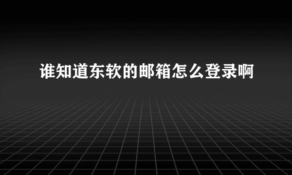 谁知道东软的邮箱怎么登录啊