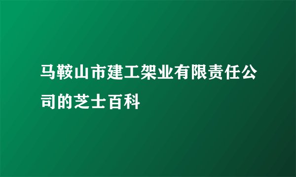 马鞍山市建工架业有限责任公司的芝士百科