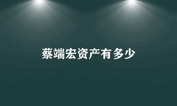 蔡端宏资产有多少