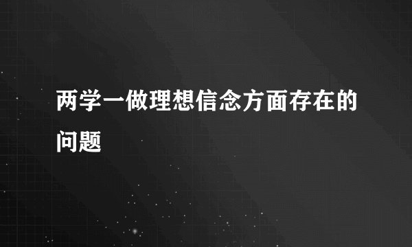 两学一做理想信念方面存在的问题