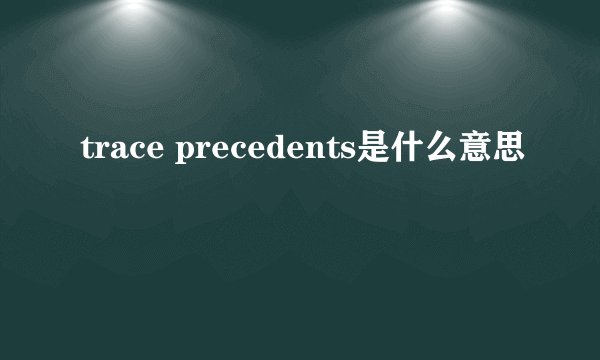 trace precedents是什么意思