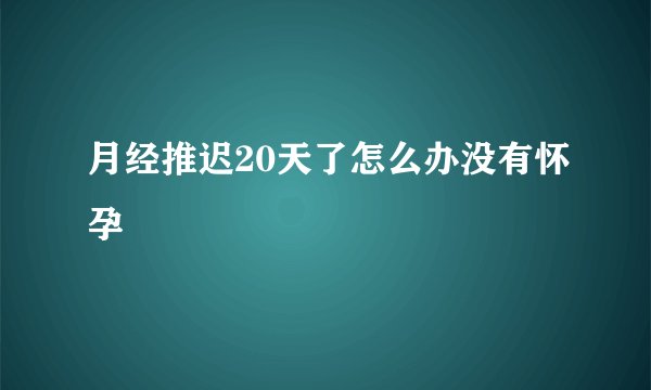 月经推迟20天了怎么办没有怀孕