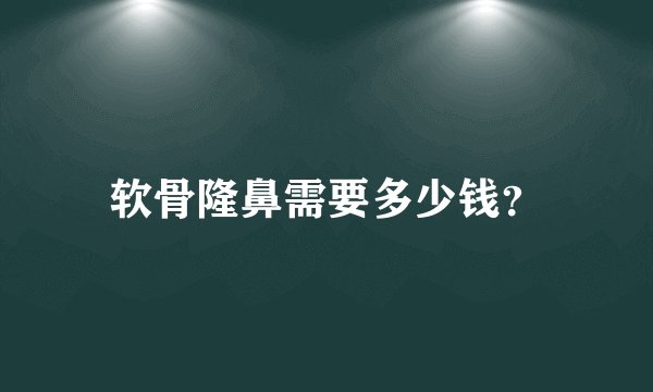 软骨隆鼻需要多少钱？