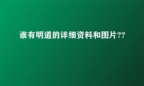 谁有明道的详细资料和图片??