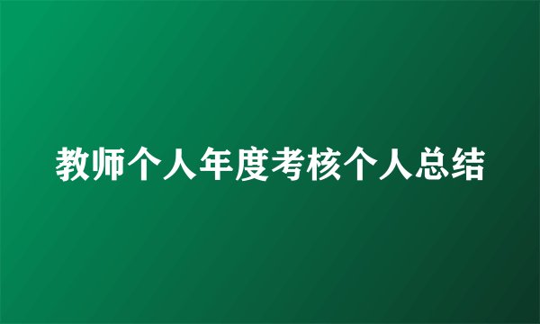 教师个人年度考核个人总结