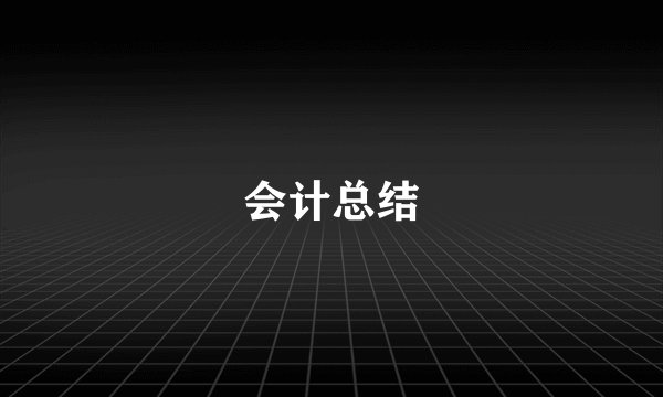 会计总结