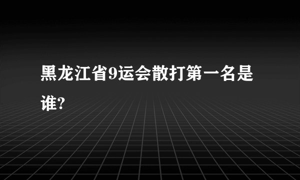 黑龙江省9运会散打第一名是谁?