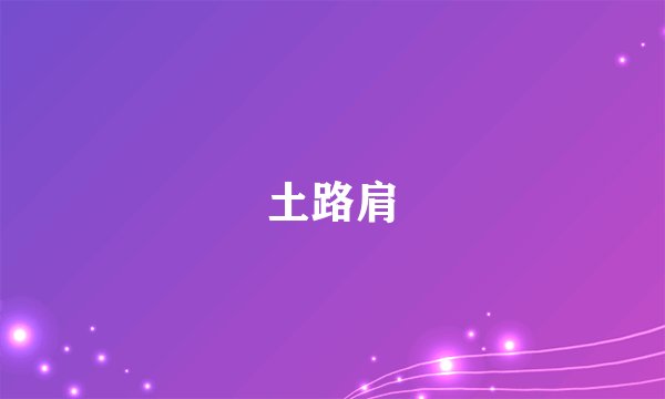 土路肩