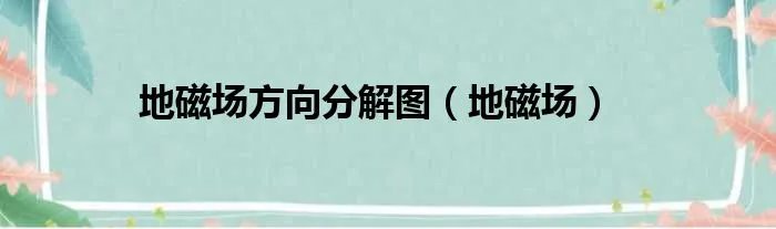 地磁场方向分解图（地磁场）