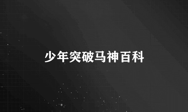 少年突破马神百科