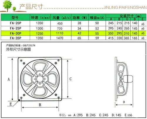 常见的家用排气扇尺寸规格有哪些