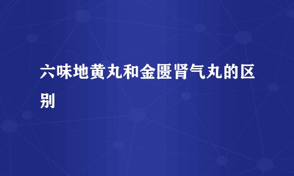 六味地黄丸和金匮肾气丸的区别