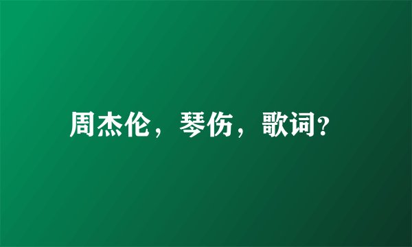 周杰伦，琴伤，歌词？