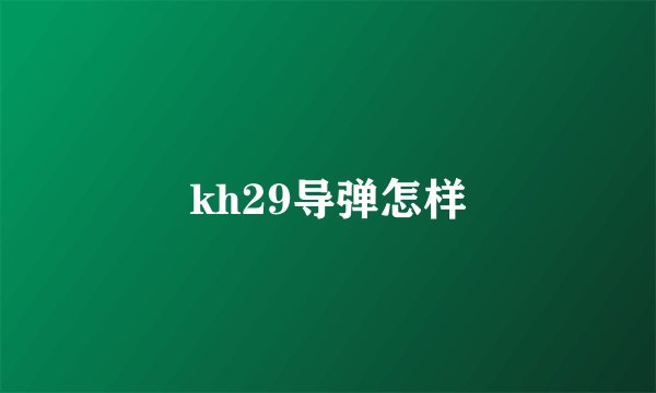 kh29导弹怎样