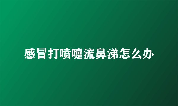 感冒打喷嚏流鼻涕怎么办
