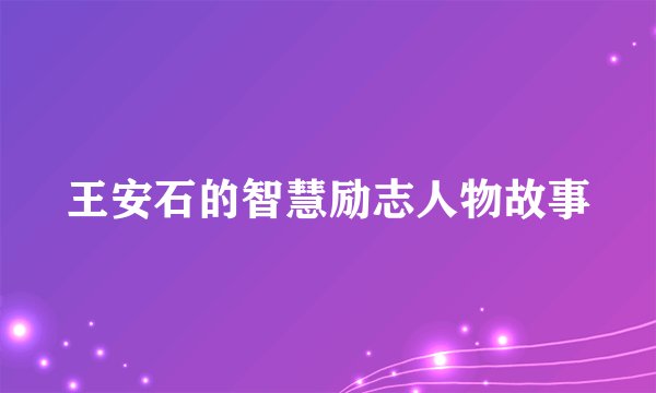 王安石的智慧励志人物故事