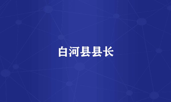 白河县县长