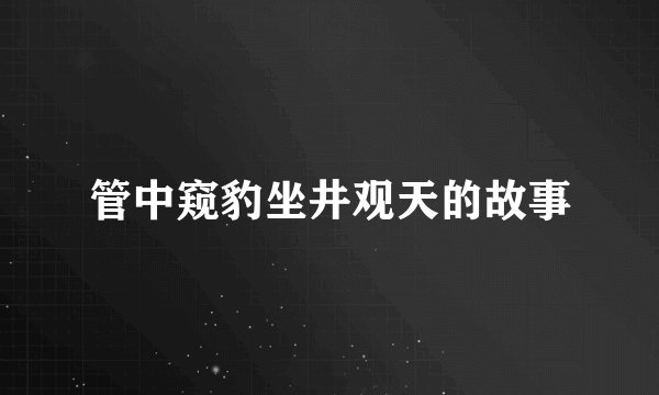 管中窥豹坐井观天的故事
