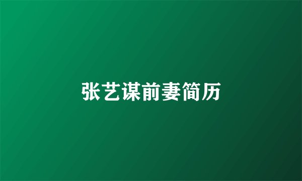 张艺谋前妻简历