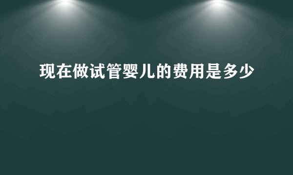 现在做试管婴儿的费用是多少