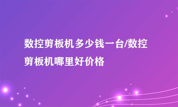 数控剪板机多少钱一台/数控剪板机哪里好价格
