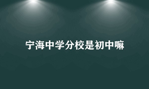 宁海中学分校是初中嘛