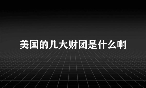 美国的几大财团是什么啊