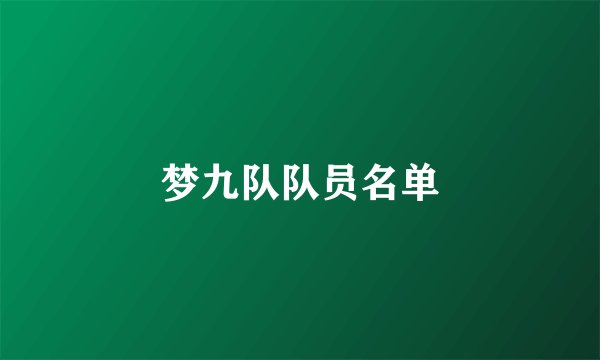 梦九队队员名单