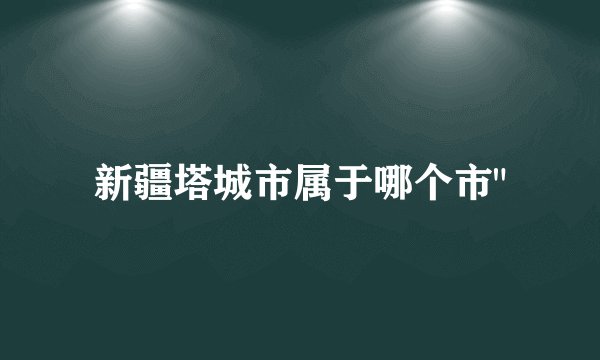 新疆塔城市属于哪个市