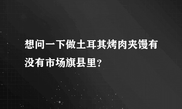 想问一下做土耳其烤肉夹馒有没有市场旗县里？