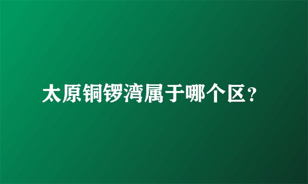 太原铜锣湾属于哪个区？