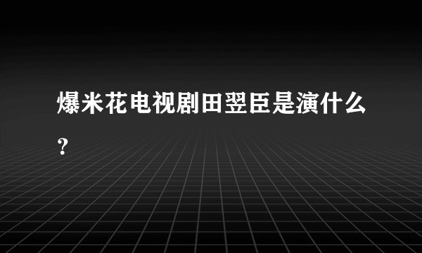 爆米花电视剧田翌臣是演什么？