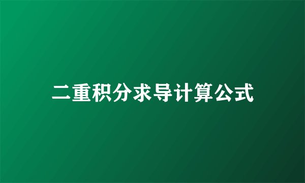 二重积分求导计算公式