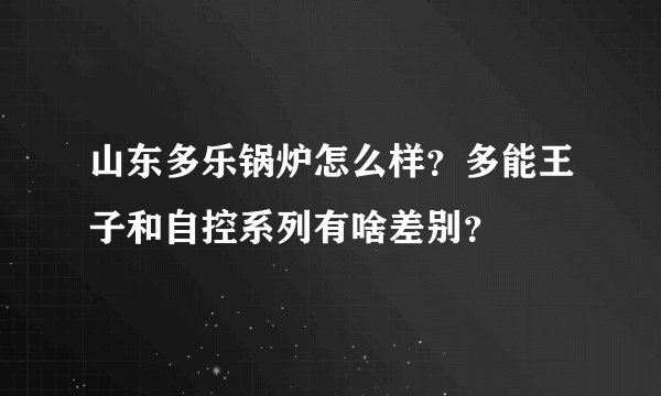 山东多乐锅炉怎么样？多能王子和自控系列有啥差别？