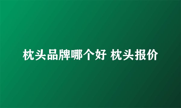 枕头品牌哪个好 枕头报价