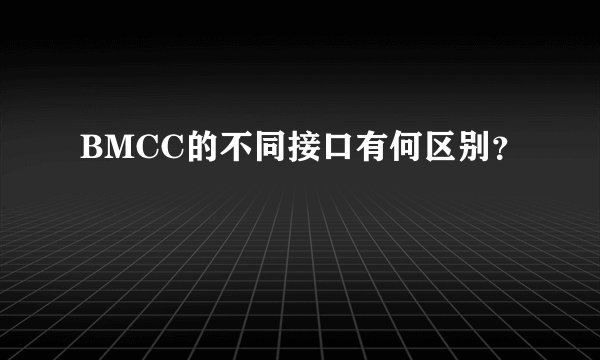 BMCC的不同接口有何区别？