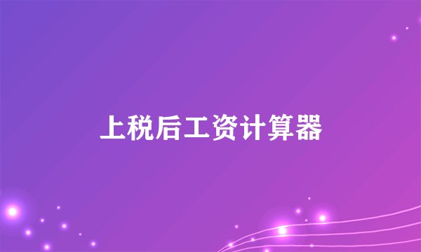 上税后工资计算器
