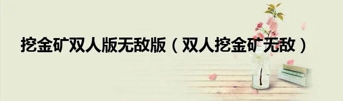 挖金矿双人版无敌版（双人挖金矿无敌）