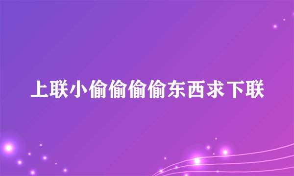 上联小偷偷偷偷东西求下联