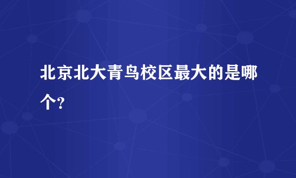 北京北大青鸟校区最大的是哪个？