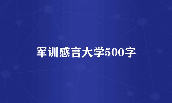 军训感言大学500字