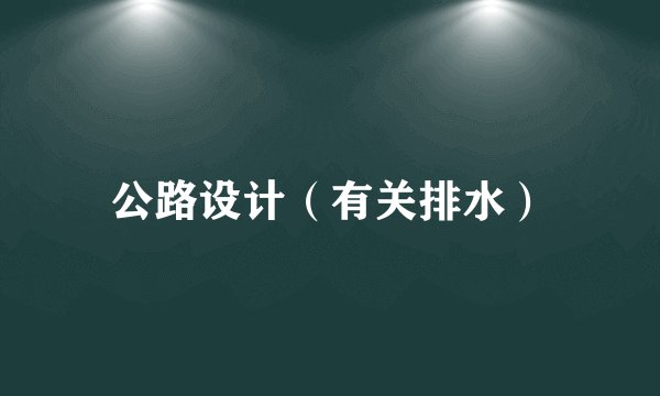 公路设计（有关排水）