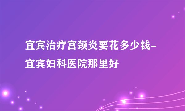 宜宾治疗宫颈炎要花多少钱-宜宾妇科医院那里好
