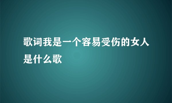 歌词我是一个容易受伤的女人是什么歌