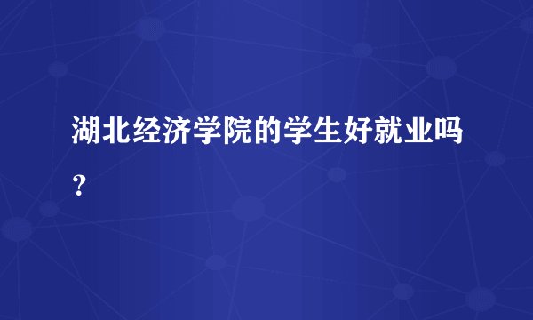 湖北经济学院的学生好就业吗？