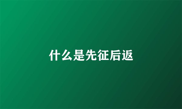 什么是先征后返
