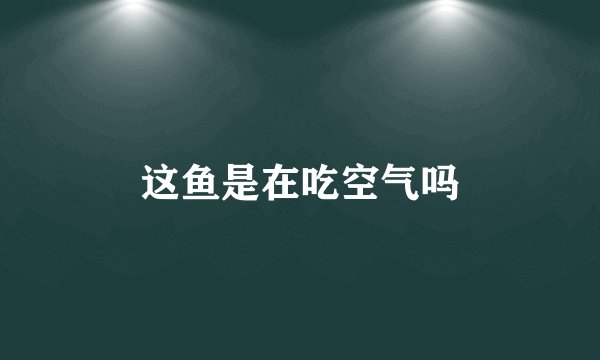 这鱼是在吃空气吗