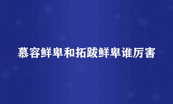 慕容鲜卑和拓跋鲜卑谁厉害