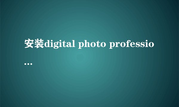 安装digital photo professional后怎么用